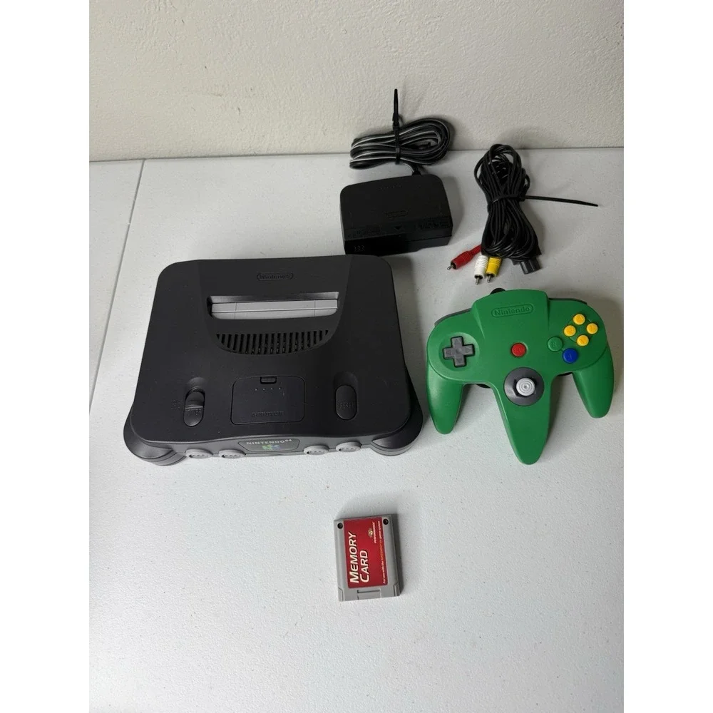 Nintendo 64 Home Console - Black With OEM Controller And Memory Card Tested